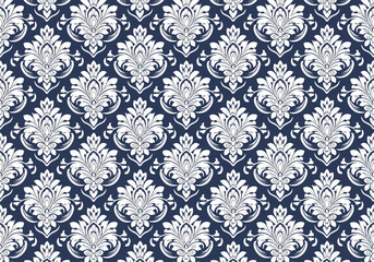 Fototapeta premium Floral Wallpaper Damask Vector Background with Elegant Luxury Pattern