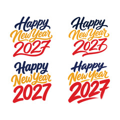 Happy new year 2027 text greetings in different styles. © MST MOMATAJ