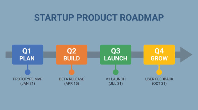 Startup Product Roadmap Planning with Milestones and Deadlines