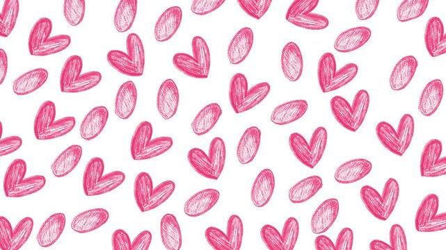 Fascinating love background showcasing a seamless pattern of sketched hearts and dots. Intended for a fluid, non-stopping loop backdrop for weddings and romantic themes