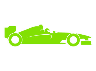 Naklejka premium Green Racing Car Side View.