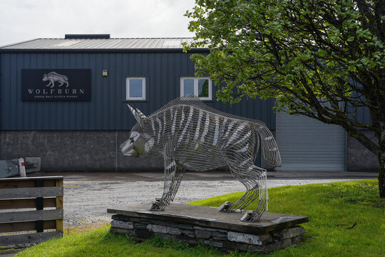 Thurso, Scotland - May 14 2026: The Wolfburn Distillery in Thurso. It is a single malt Scotch whisky distillery in Thurso in Caithness.