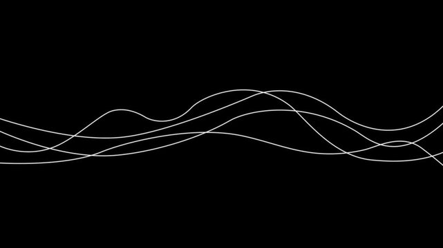 Curve wave line seamless pattern. Thin line wavy abstract vector background. Curve wave seamless pattern. Line art striped graphic template.4k motion graphics video ..