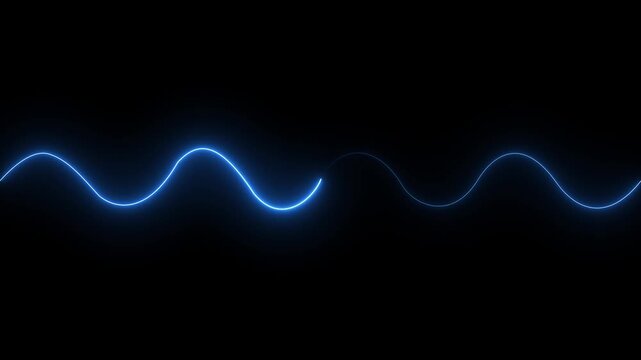 Abstract neon line waves animation.neon wave line royal blue color animation.Bright neon curve line abstract technology background.4k motion graphics video