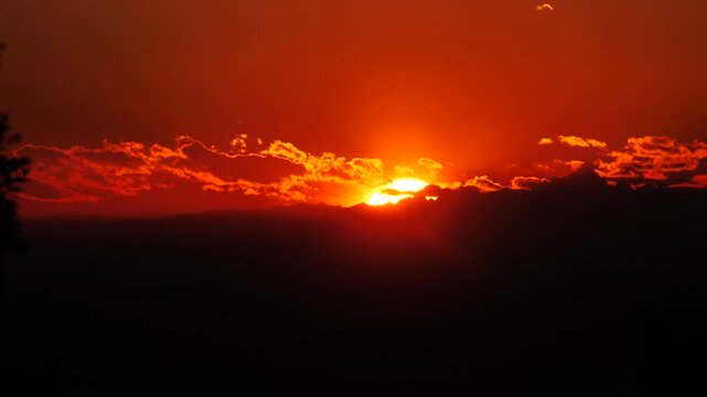 Sunset in po valley, Bergamo, Italy