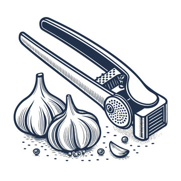 Vibrant Bold Stroke Garlic Press Cul Premium Digital Asset