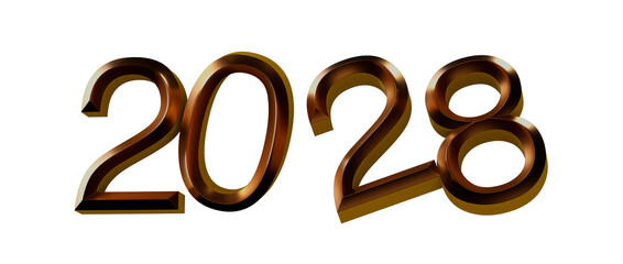 Golden 2028 illustration for new year celebrations. Perfect for events, greetings, and de © vegefox.com