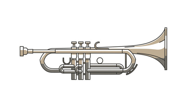 Brass Trumpet Musical Instrument Closeup.