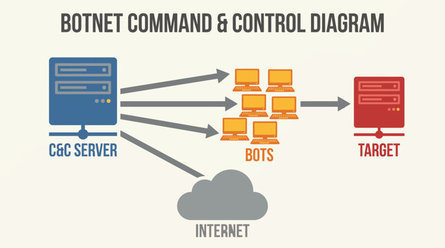 Botnet Command Control Server Network Diagram