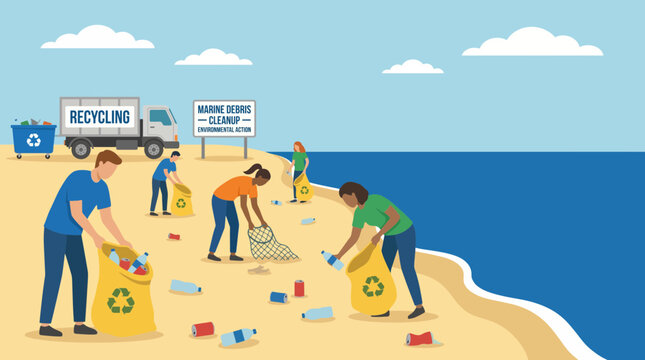 Marine Debris Beach Cleanup Recycling Environmental Action