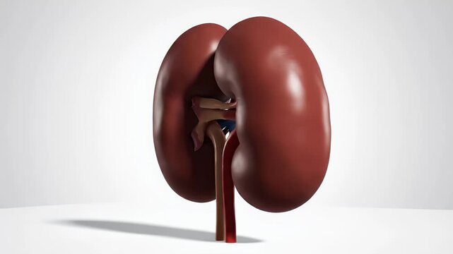 Detailed kidney anatomy video showing renal structure and urinary system details.