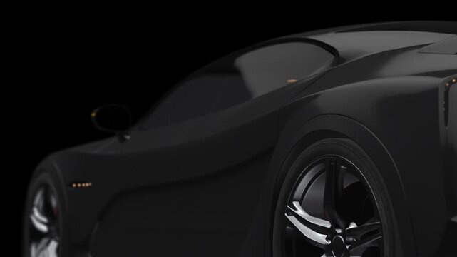High speed electric vehicle chassis with lithium battery cell technology. EV Cars And Green Energy Concept 3D Animation.