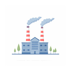 Obraz premium Flat design house with chimney and trees