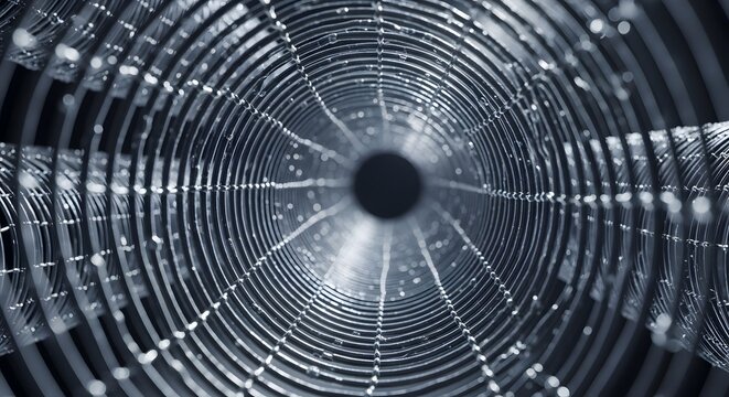 Close-up of carbon nanotube structure with radial pattern