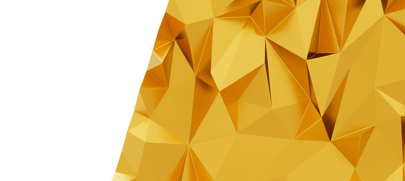 Luxurious gold geometric pattern with intricate facets and sharp angles