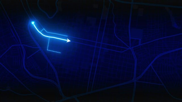 Glowing navigation path animation across Oaxaca map