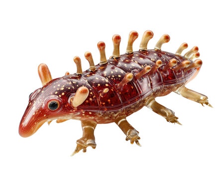 Scuttling Amphipod on a White Background
