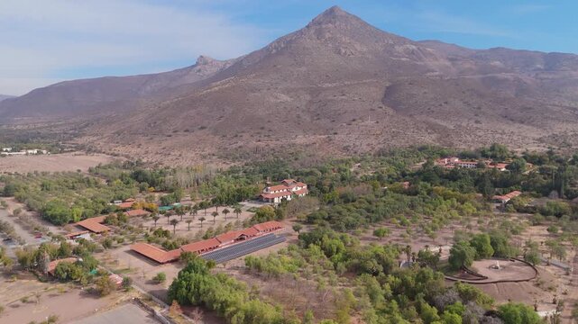 Teresa de los Sagrados Corazones Fern&aacute;ndez Solar, venerated by the Catholic Church as Saint Teresa of the Andes, with a background of the hill and the temple of the Andes, in the Andes, Valparaiso Reg