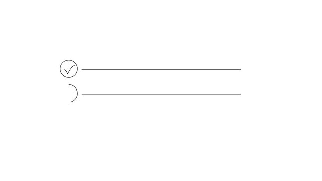 task completion checklist animation with checkmark icons.