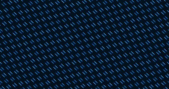 Abstract background with diagonal rows of glowing red rectangular shapes, futuristic digital pattern with smooth light movement.