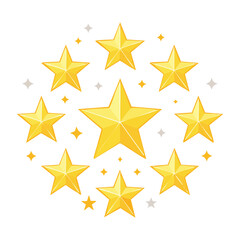 Fototapeta premium Yellow star and snowflake pattern on transparent background