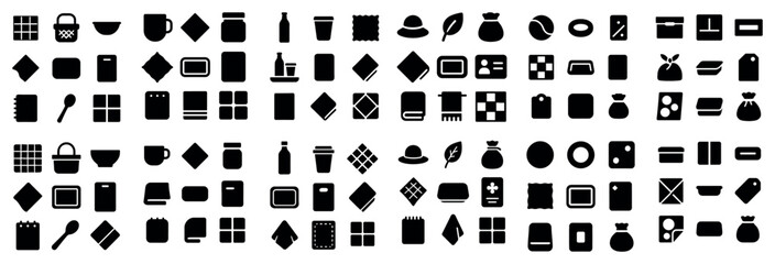 Obraz premium Food and tableware design icons with jar cup plate for dashboard interface in flat style