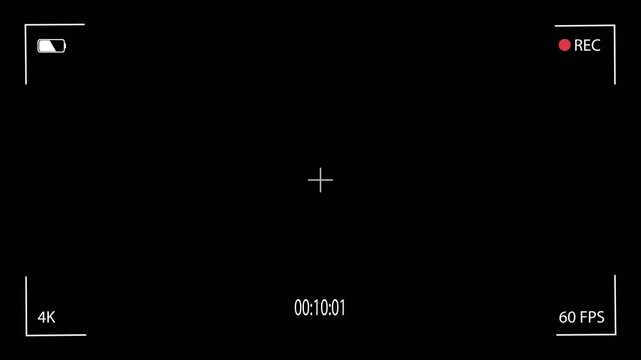 Professional Recording Screen Overlay with REC Indicator and 4K Camera Viewfinder
