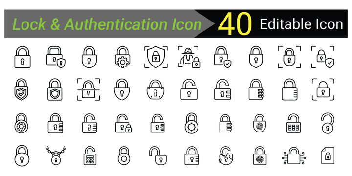 Premium Lock and Authentication Icon Set