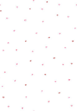 seamless pattern of hearts in various shades of pink on a white background. Concept of love and affection