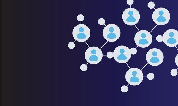 Network of connected user icons perfect for cover image or background