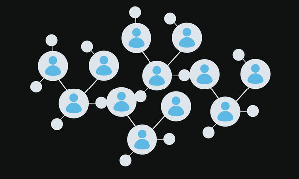 Business Network with People and Connectivity Hub, Concept for Social Media, Supply chain and network Communication