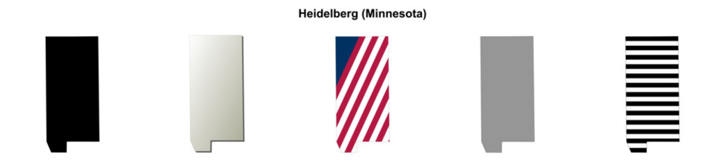 Obraz premium Heidelberg (Minnesota) blank outline map set