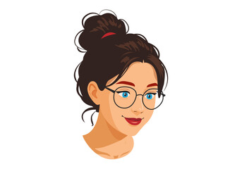 Fototapeta premium Female avatar face vector illustration