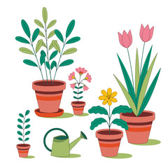 Fototapeta premium Bright Colorful Garden Balcony Vector Illustration
