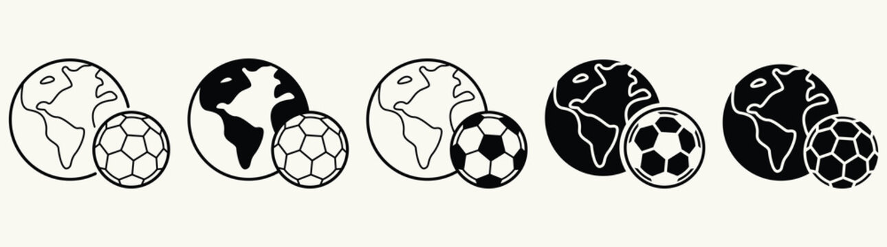 Earth Globe and Soccer Ball Elements Collection