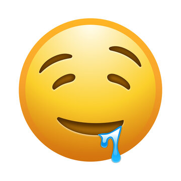 Drooling face emoji illustration, isolated on transparent background.