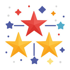 Obraz premium Flat design star and geometric shapes set