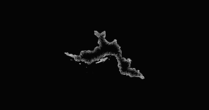 Sketch Hormozgan outline map animation - smooth progressive reveal