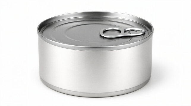 Tuna foods tin can isolated on white background