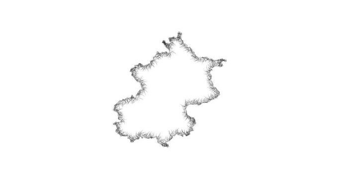 Sketch Beijing outline map animation - smooth progressive reveal