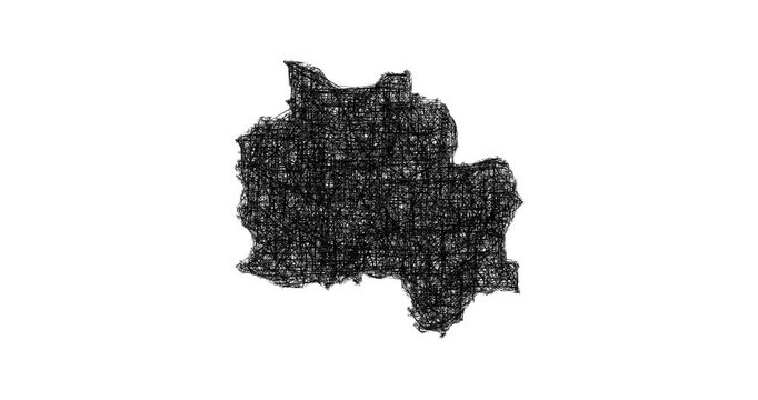 Sketch Kampot outline map animation - smooth progressive reveal