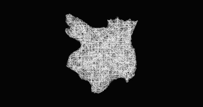 Sketch Mondol Kiri outline map animation - smooth progressive reveal