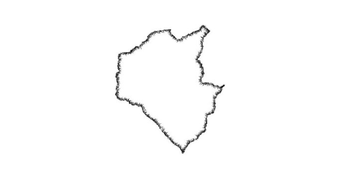 Sketch Siemreab outline map animation - smooth progressive reveal