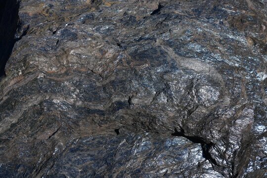 Iron ore hematite rock from Norway. Rock from Neoproterozoic Era, the Cryogenian Period.