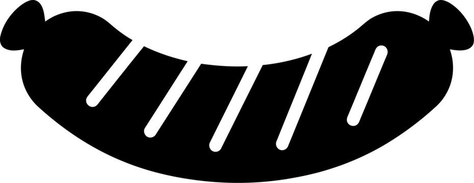 Grilled sausage outline icon for food menu
