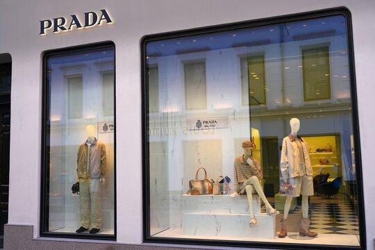 OSLO, NORWAY - MAY 7, 2026: Prada premium fashion store in Oslo, Norway. Prada is a luxury Italian fashion house.