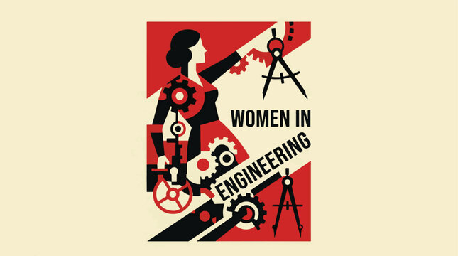 Women in Engineering Illustration Promoting Female Empowerment and Stem Careers