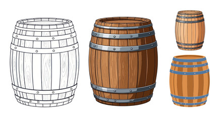 Wooden cask collection for brewery and winery production © Kembang