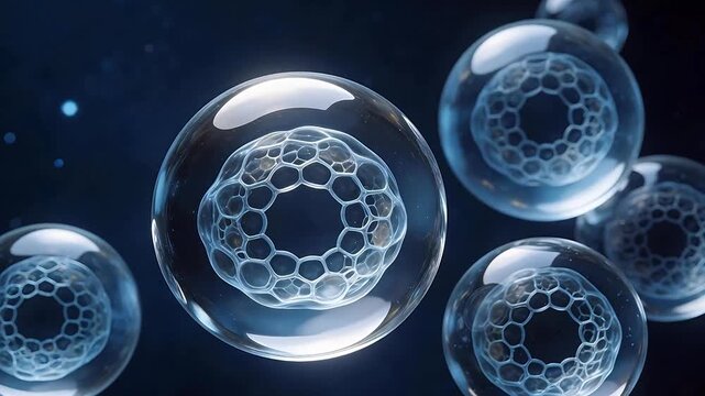 Spherical structures with hexagonal patterns