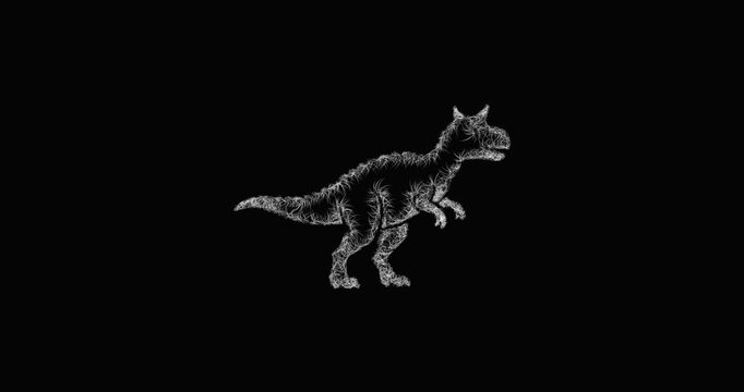 Sketch carnotaurus icon animation - smooth progressive reveal